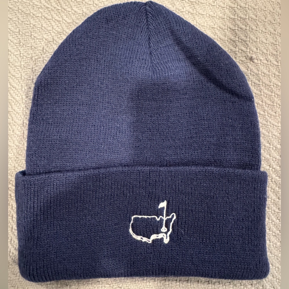 Masters Navy Beanie with White Embroidery